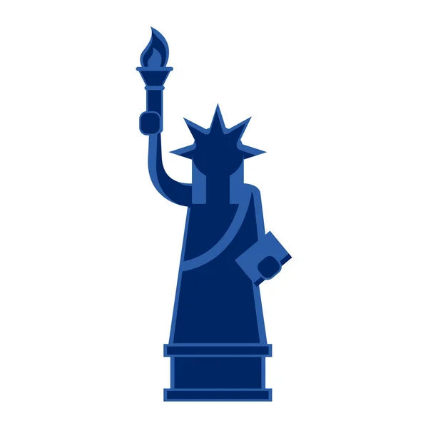 Icono aislado de la estatua de la libertad — Vector de stock