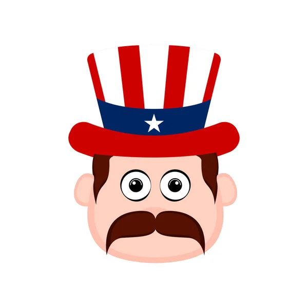 Avatar człowieka z american party hat — Wektor stockowy