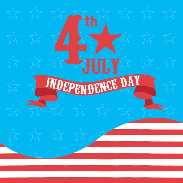 Glücklicher Unabhängigkeitstag. 4. Juli — Stockvektor