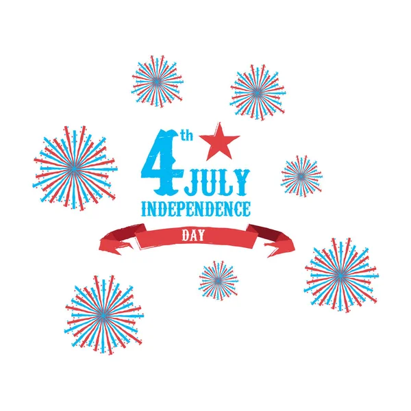 Glücklicher Unabhängigkeitstag. 4. Juli — Stockvektor