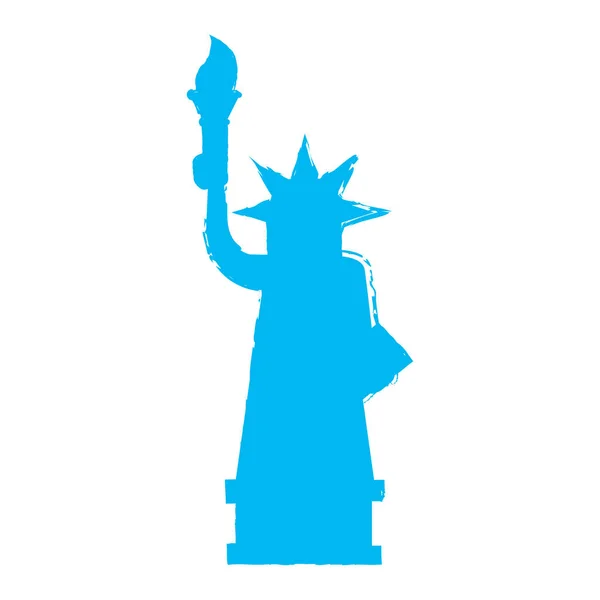 Silhouette rétro de la statue de la liberté — Image vectorielle
