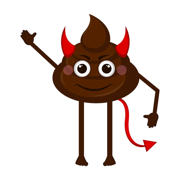 Диявол poop emoji — стоковий вектор
