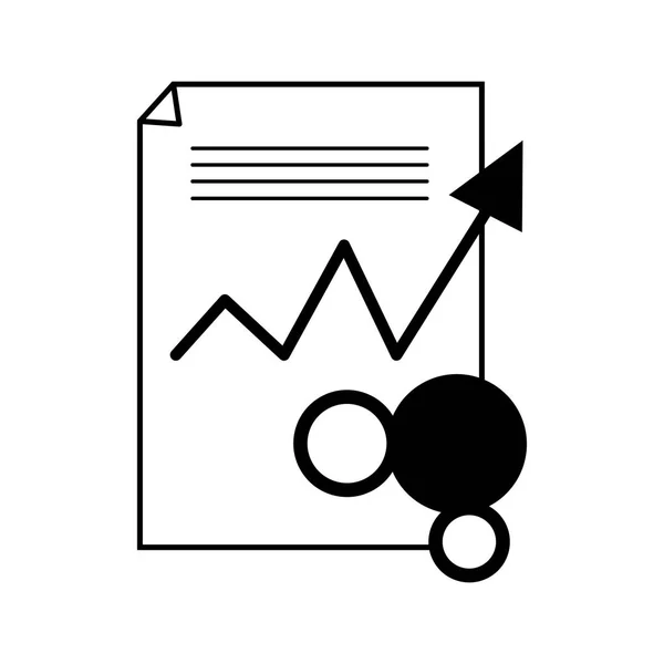 Papel con un gráfico. Icono de negocio — Vector de stock