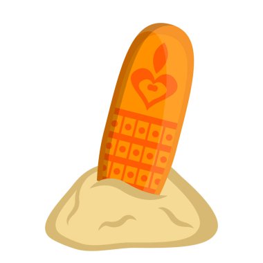 Kum simgesini izole sörf tahtası