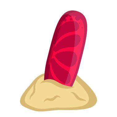 Kum simgesini izole sörf tahtası