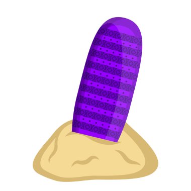 Kum simgesini izole sörf tahtası