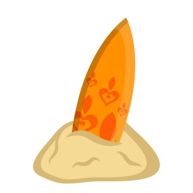 Kum simgesini izole sörf tahtası