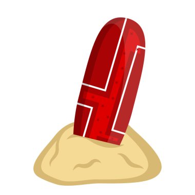 Kum simgesini izole sörf tahtası