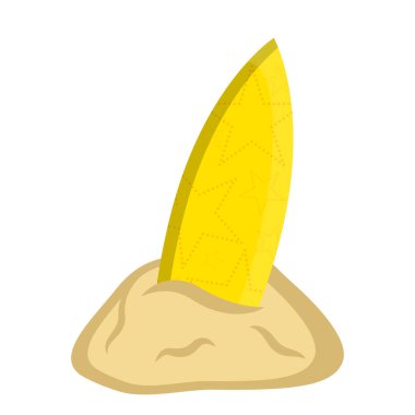 Kum simgesini izole sörf tahtası