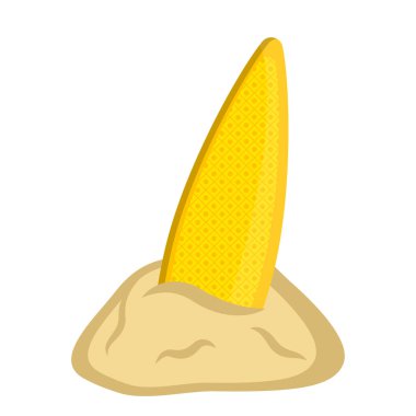 Kum simgesini izole sörf tahtası