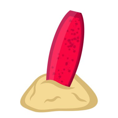 Kum simgesini izole sörf tahtası