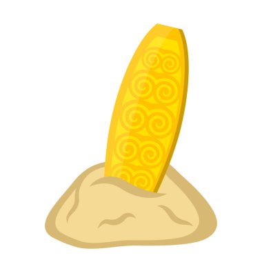 Kum simgesini izole sörf tahtası