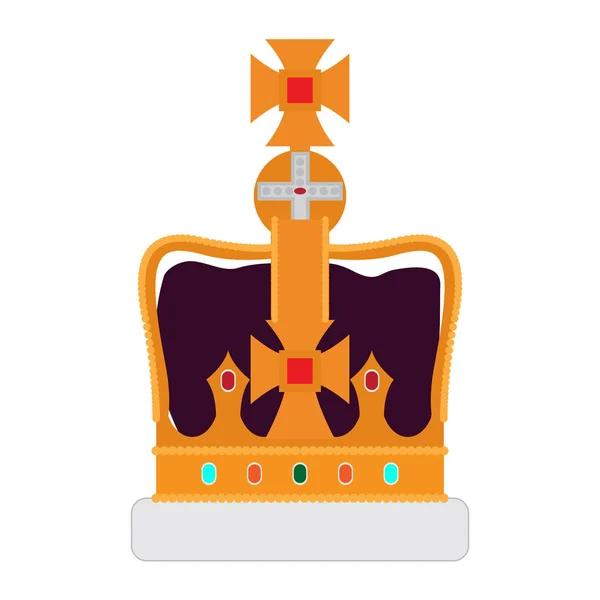 Απομονωμένες golden royal crown εικόνα — Διανυσματικό Αρχείο