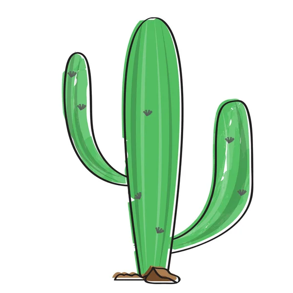 Ikon kaktus retro yang terisolasi - Stok Vektor