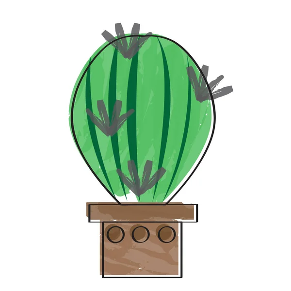 Geïsoleerde retro cactus pictogram — Stockvector