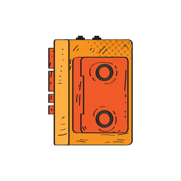 Isolated retro cassette player icon — Stock Vector