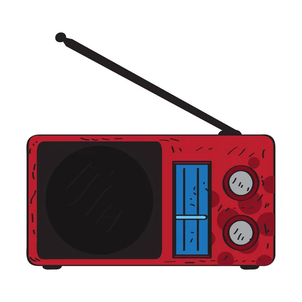 Geïsoleerde retro radio pictogram — Stockvector