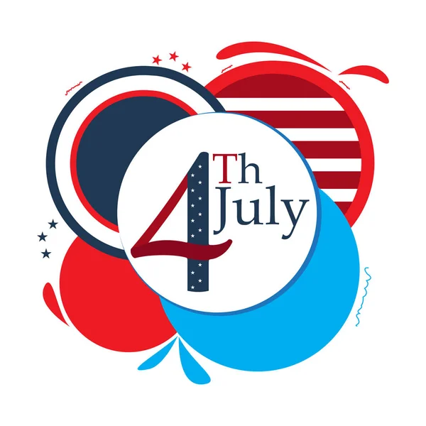 Ізольована американського незалежність день емблема — стоковий вектор