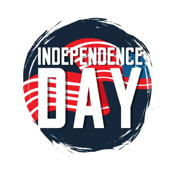 Isolated American independence day emblem — Stock Vector