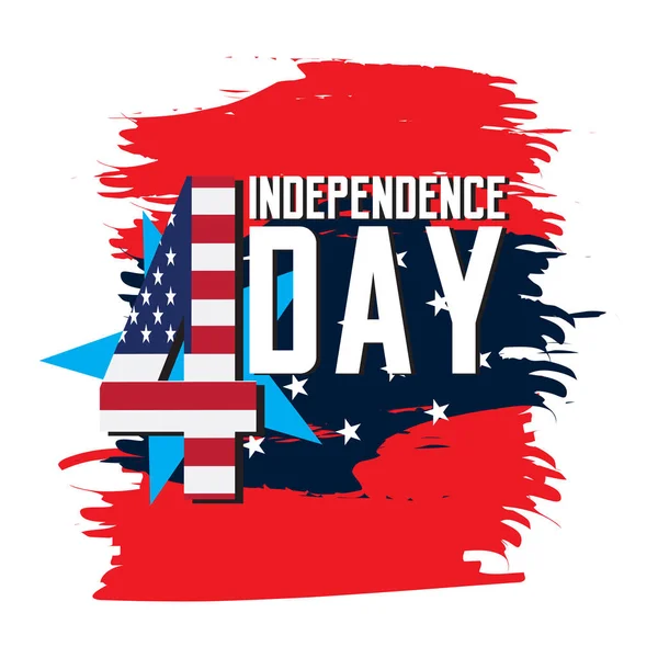 Isolated American independence day emblem — Stock Vector