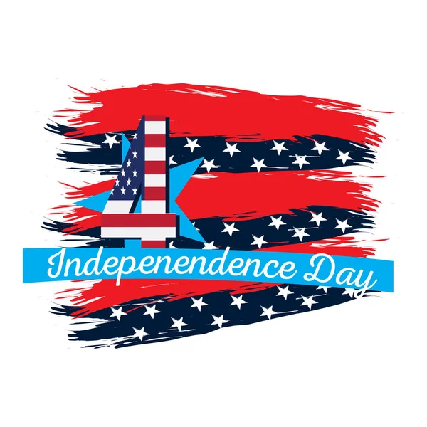 Geïsoleerde Amerikaanse onafhankelijkheid dag embleem — Stockvector