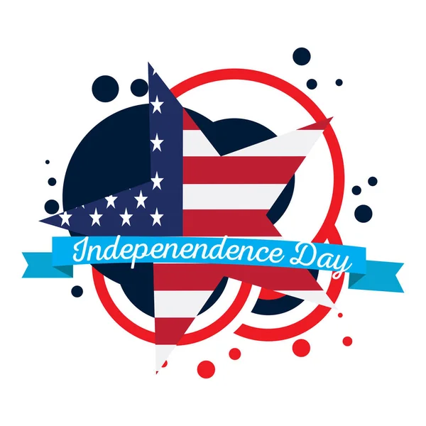 Isolated American independence day emblem — Stock Vector