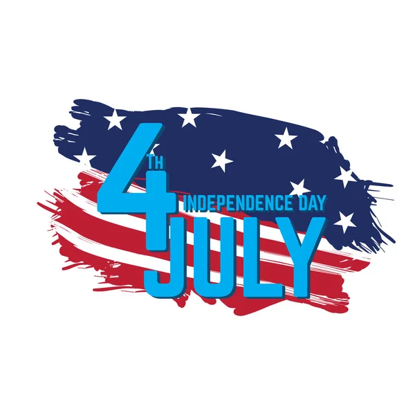 Isolated American independence day emblem — Stock Vector