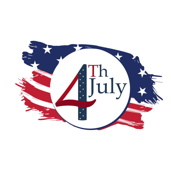 Isolated American independence day emblem