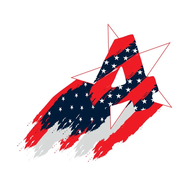 Isolé emblème de la fête de l'indépendance américaine — Image vectorielle