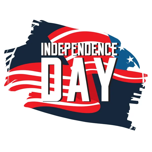 Aislado Emblema Del Día Independencia Estados Unidos Diseño Ilustración Vectorial — Vector de stock