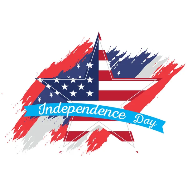 Aislado emblema del día de la independencia americana — Vector de stock