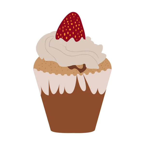 Icône de cupcake isolé — Image vectorielle