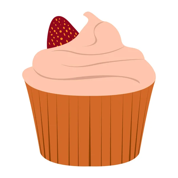 Ícone de cupcake isolado — Vetor de Stock