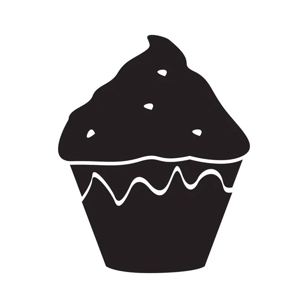 Icône de cupcake isolé — Image vectorielle