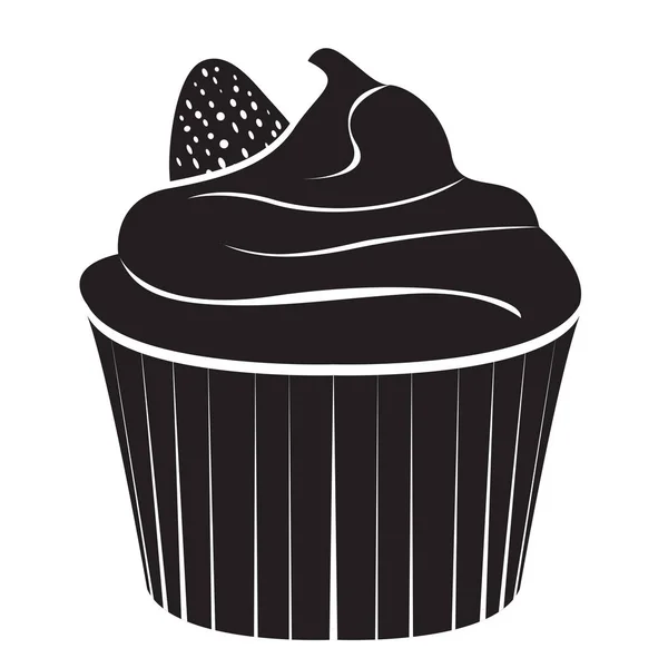 Icône de cupcake isolé — Image vectorielle