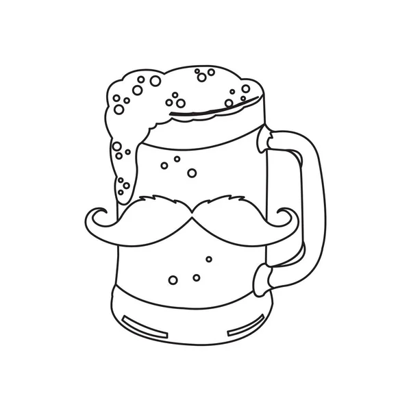 Esquema de cerveza Hipster — Vector de stock