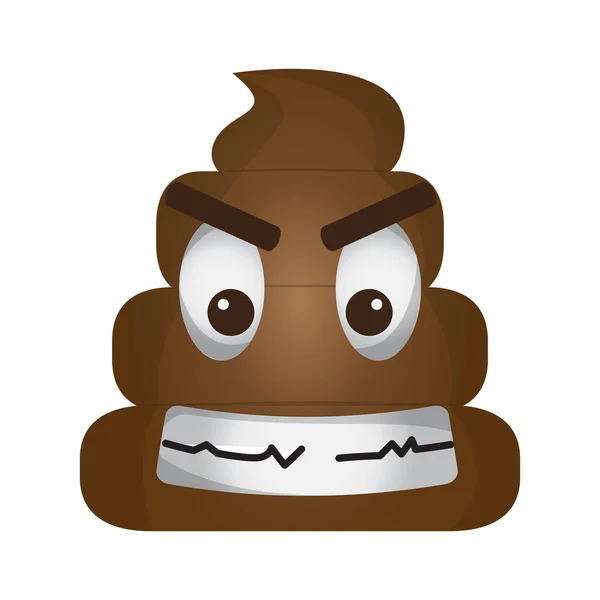 Сердитий poop emoji — стоковий вектор