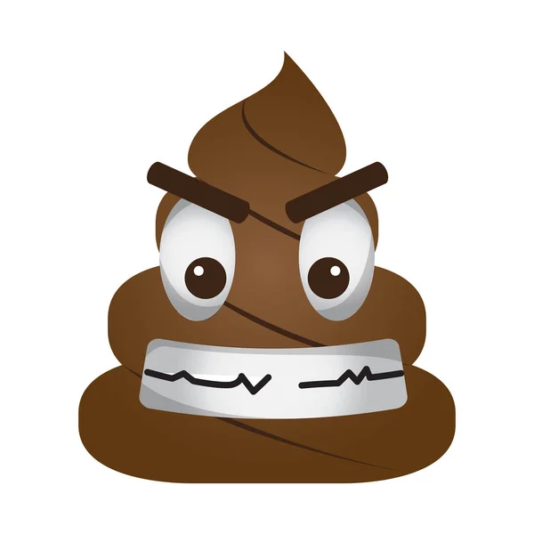 Emoji cacca arrabbiata — Vettoriale Stock