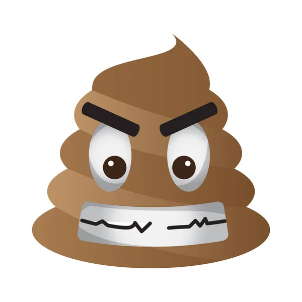 Emoji cacca arrabbiata — Vettoriale Stock