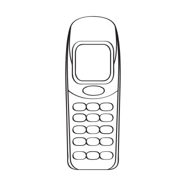 İzole eski cep telefonu simgesi
