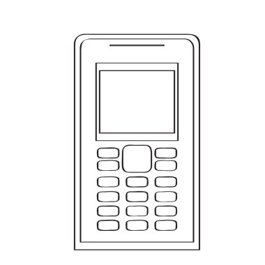 İzole eski cep telefonu simgesi