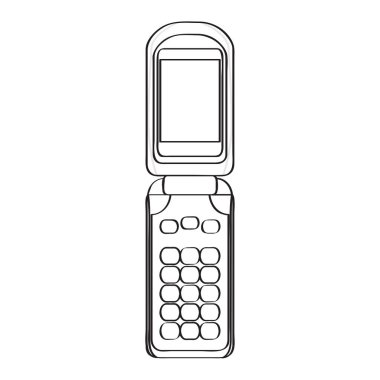 İzole eski cep telefonu simgesi