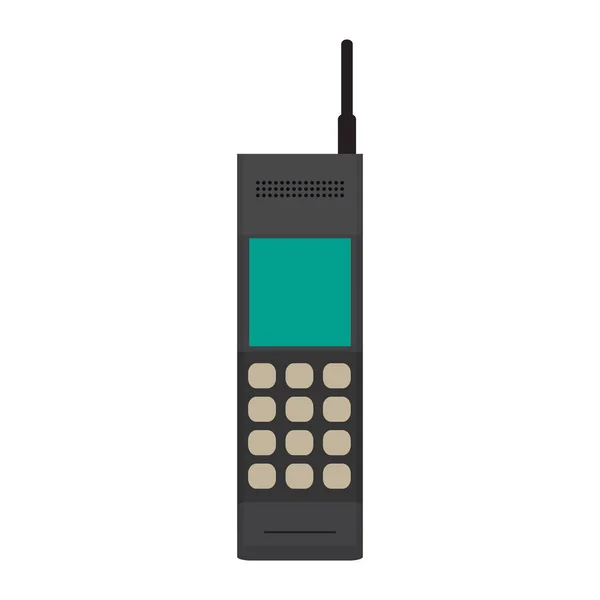 Vieille icône isolée de téléphone portable — Image vectorielle