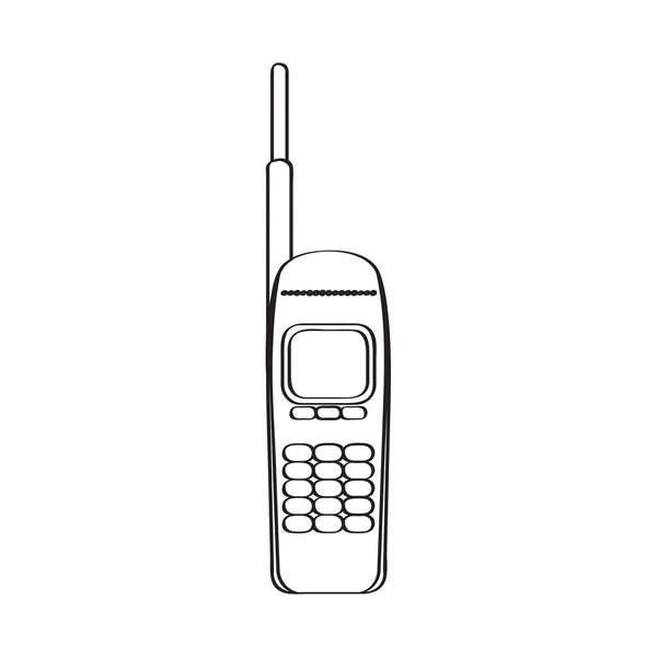 Icono de teléfono celular antiguo aislado — Vector de stock