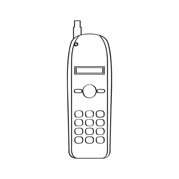 Elszigetelt régi mobiltelefon-ikon — Stock Vector