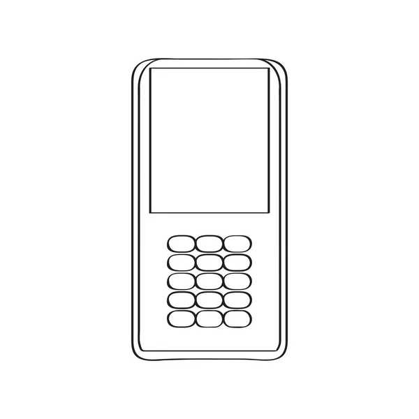 Απομονωμένο παλιά εικόνα κινητό τηλέφωνο — Διανυσματικό Αρχείο