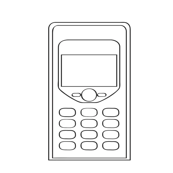 Icono de teléfono celular antiguo aislado — Vector de stock