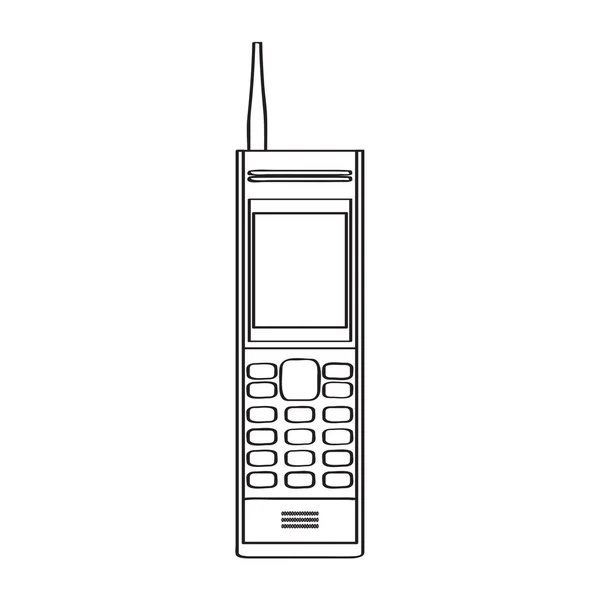 Ícone de celular antigo isolado — Vetor de Stock