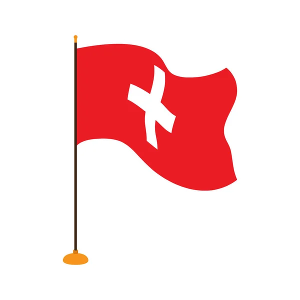Bandiera isolata della Svizzera — Vettoriale Stock
