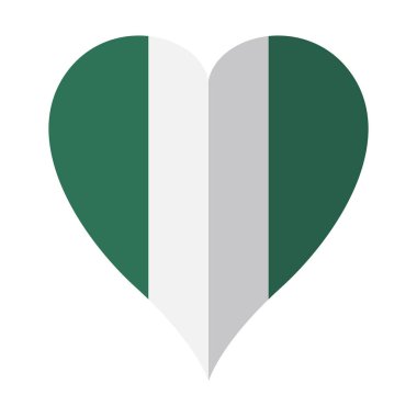 Nijerya izole bayrak bir kalp şeklindeki